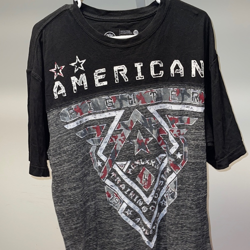 black/grey american fighter shirt
